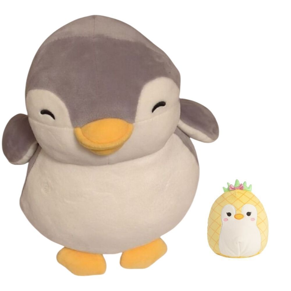 Two Penguins Charming Gray and White Penguin Plush